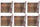 Set 6 Tovagliette Double Face 45x30x0,5 cm  in Plastica VdE Tivoli 1996 Wood Vintage