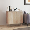 Madia Mobile Soggiorno Multiuso  78x40x77,5 cm Pannello a Doghe in Legno Rovere  