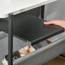 Tavolino 60x28x53 cm con Mensola Rimovibile Bianca