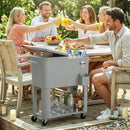 Frigo Portatile 92x39x81 cm Capacità 76 L con Ruote e Apribottiglie in Plastica e Metallo Argento      
