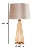 Lampada da Tavolo Perly Ø36,5x68,5 cm in Vetro e Ferro e Tessuto Perla e Oro      