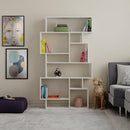 Libreria Moderna 168x96x25 cm Scaffale 8 Ripiani in MDF Bianco Frassinato      