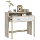 Consolle Tavolo Estraibile e 2 Cassetti 95x35x87 cm Rovere  