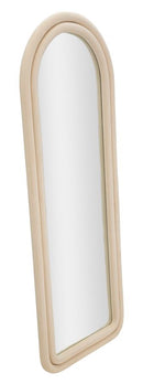 Specchio da Muro Cloe Velluto Crema 60x4x160 cm in MDF e Poliestere e Specchio Crema      