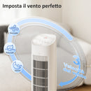 Raffrescatore d'Aria 3-in-1 a Torre 29x29x 97,5 cm Serbatoio 3 Litri con Telecomando in PP Bianco      
