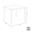 Tavolo Manchester Impilabile 80x80x73h cm in Acciaio Bianco