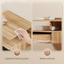Set di 2 Comodini Sospesi 35x32x22,5 cm con Cassetto e Mensola Aperta in Legno Nero e Rovere      