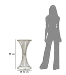 Tavolinetto Funnel Ø40x79 cm in Ferro e Marmo Argento      