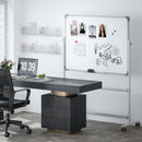 Lavagna Bianca Magnetica a 2 Facce con Accessori e 4 Ruote 127x50x165 cm   