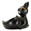 Decorazione Cane Ball Svuotatasche 18,5x20,5x20 cm in Resina Nero e Oro      