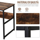 Scrivania da Ufficio Porta PC in Acciaio e Legno 120x60x77 cm  Marrone Scuro