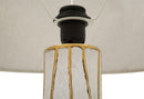 Lampada da Tavolo Tangeri Ø45x73 cm in Ceramica e Ferro e Tessuto Bianco e Oro      