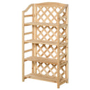 Portapiante Fioriera da Giardino 4 Ripiani 67x33x123 cm in Legno Naturale