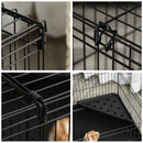 Gabbia per Roditori 118x59x36 cm in Metallo e Tela Nera