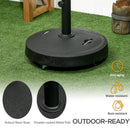 Base per Ombrellone da 23.5kg con 2 Manovelle e Rotelle Ø53x41 cm in Resina e Acciaio Nera