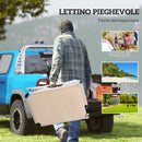 Sdraio Pieghevole 60x165x76 cm con Poggiatesta e Schienale Regolabile in Alluminio Beige      