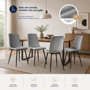 Set 4 Sedie Piedi Neri e Seduta Ergonomica con Rivestimento in Velluto Grigio Chiaro     