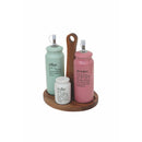 Menage Set Olio Aceto Sale e Pepe  in Gres VdE Tivoli 1996 con Stand