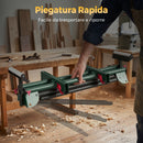 Supporto per Troncatrice Capacità 150 kg con Bracci Regolabili Gambe Pieghevoli Altezza Regolabile Verde      