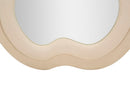Specchio da Muro Miki Velluto Crema 60x4x160 cm in MDF e Poliestere e Specchio Crema      