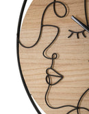 Orologio da Muro Elegant 60x2x60 cm in Ferro e MDF Nero e Marrone      