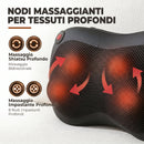 Cuscino Massaggiante Schiena Collo con Riscaldamento e 4 Nodi Shiatsu Nero      