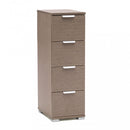 Cassettiera 4 Cassetti Rovere Grigio 27x38x85 h cm in Truciolare bilaminato Rovere grigio