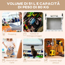 Carrello per Spesa Pieghevole con RuoteSaliscale in Alluminio Bianco      