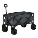 Carrello da Giardino Carico max 70kg con Maniglia Telescopica in Metallo e Tessuto Oxford Grigio