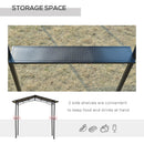 Gazebo da Giardino per Barbecue 246x149x230 cm in Alluminio e PC Nero