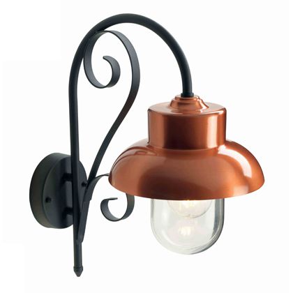 Lampada Applique in Basso Grande Color Rame per Esterno Linea Short Sovil sconto
