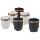 Set 6 Tazzine per Liquori Liquorini Naima White and Black in Gres VdE Tivoli 1996 Bianco e Nero