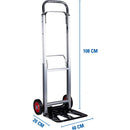 Carrello Manuale Pieghevole Portata 90kg Portapacchi per Trasporto in Alluminio Grigio      