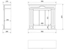 Camino a Bioetanolo da Pavimento 95x28x87 cm Flig San Jose Light Bianco