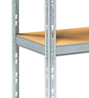 Scaffale in Metallo ad Incastro 5 Ripiani in Legno 120x50xh200 cm Pokerino Zincato
