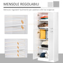 Mobile Dispensa Multiuso 59x31x155 cm in Legno Truciolare Bianco