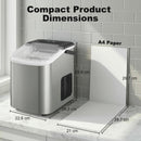 Macchina per Ghiaccio 28,3x22,6x29,9 cm Produzione 12kg in 24 Ore 9 Cubetti in 7-10 Minuti con Sistema Autopulente Argento      