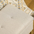 Panca Fondo Letto 110x44x48 cm con Contenitore in Poliestere Trapuntata Beige