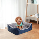 Cuccia Letto per Cane Gatto con Cuscino Imbottito Grigio blu 65x53x20 cm 