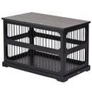 Gabbia per Cani di Taglia Medio-Piccola 55x90x60 cm in MDF  Nera