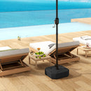 Base per Ombrellone Quadrata Riempibile con Sabbia o Acqua fino a 25kg in HDPE Nero      
