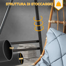 Struttura di Supporto per Amaca e Poltrona a Uovo 178x143x180 cm con Gambe ad A e Agganci Singoli e Doppi in Acciaio Nero      