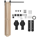 Kit Porta Scorrevole a Libro 122x0.5x4 cm con Binario e Cerniere in Acciaio al Carbonio Nero   