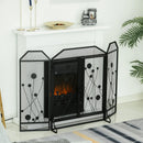 Parascintille con Antine 125x80 cm per Camino a Legna in Metallo  Nero