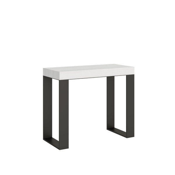 Consolle Allungabile 90-196x40x77 cm in Nobilitato Bianco sconto