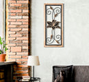 Pannello Legno Koman B 26x2,5x60 cm in Ferro e MDF Marrone e Nero      