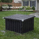 Garage Aperto 108x86x62.5 cm per Attrezzi e Tagliaerba con Tetto Inclinato in Acciaio Grigio Scuro      