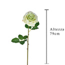 Set 4 Rose Artificiali Aperta Altezza 79 cm Verde