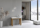 Consolle Allungabile 90-300x40x77 cm in Nobilitato Bianco e Marrone