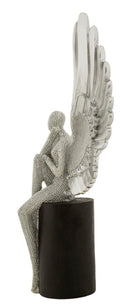 Statuetta Sparky 24x8x34 cm in Resina Argento e Nero      